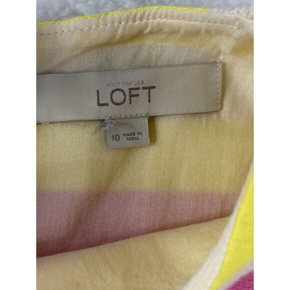Ann Taylor LOFT Dress Women 10 Stripe Mod Retro Classic Office Preppy Coastal - Picture 8 of 13